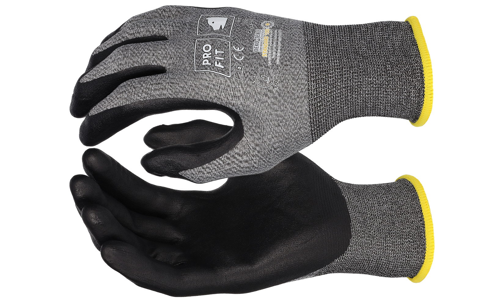 Gants de montage en nylon PU tricotés fins de première qualité