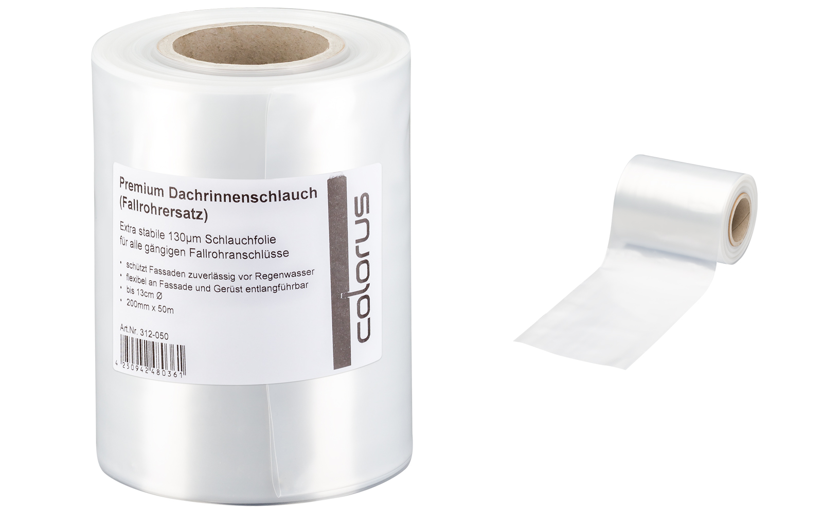 Colorus Dachrinnenschlauch PLUS 130µm LDPE Ø 13cm x 50m