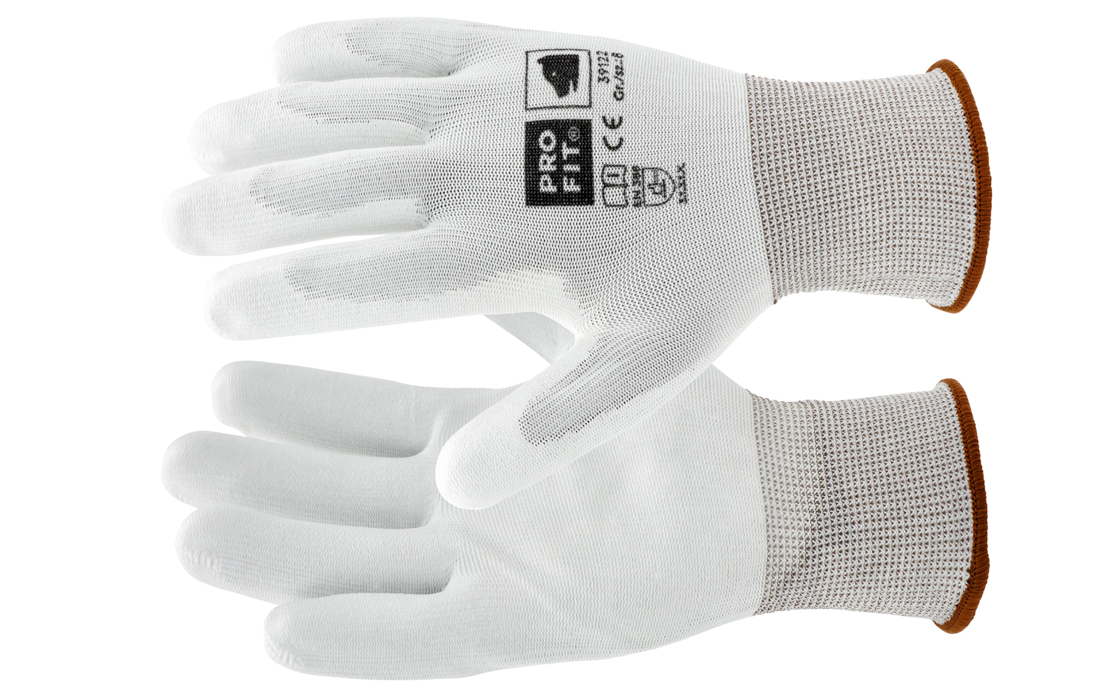 Gants professionnels en tricot fin PU nylon fin blanc L